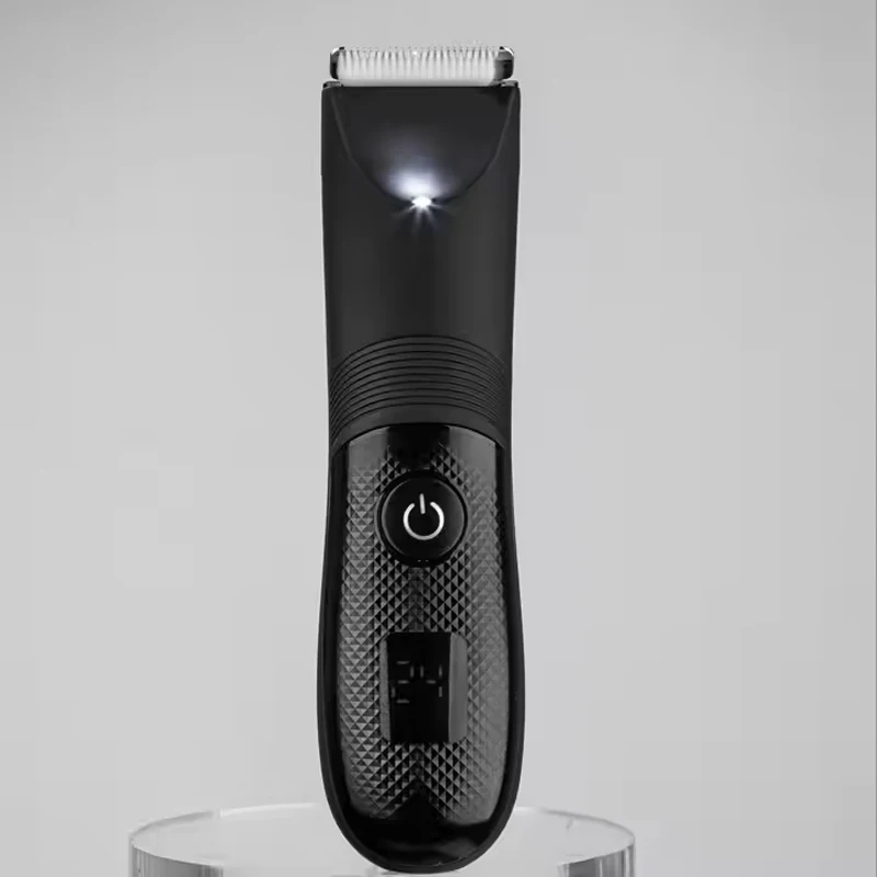 IPX7 Waterproof and Washable USB Rechargeable Electric Men's Shaving Kit with LCD Display and Light-Up Trimmer