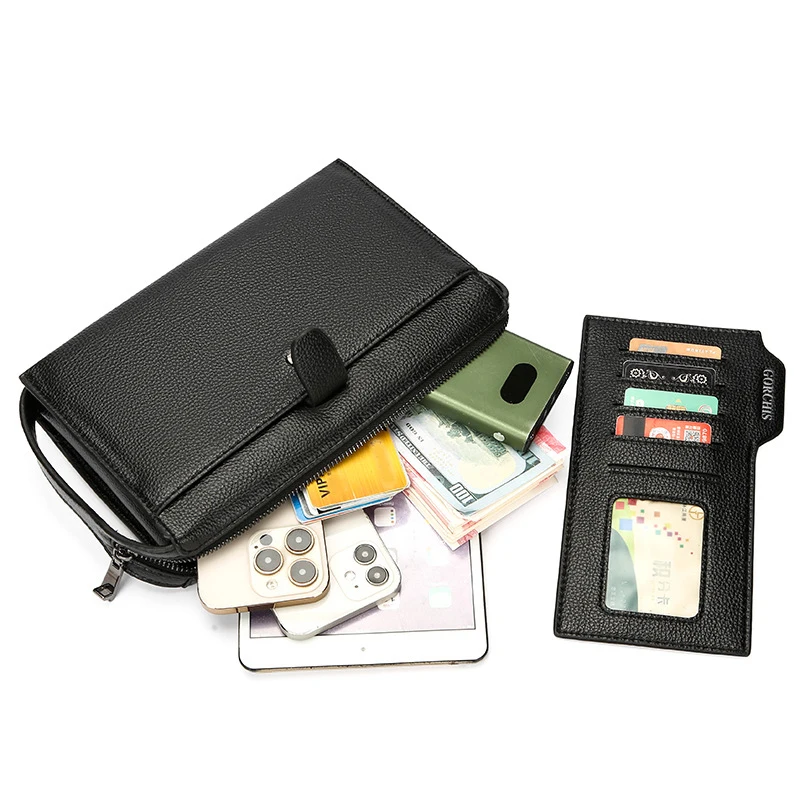 New Men's Handheld Bag with Multiple Card Spaces and Large Capacity Business Handheld Bag Password Lock Anti theft Wallet