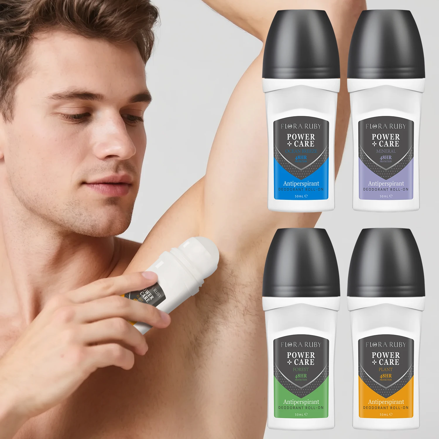 Desodorante para hombres Roll-on sudoración eliminador de olores axilas cuerpo desodorante Roll On paquete secado rápido duradero portátil refrescante 50ml
