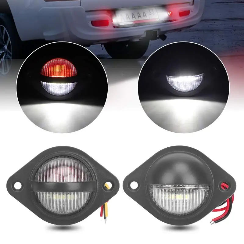 

10-30V Car Truck LED License Number Plate Light Rear Driving Light Tail Stop Light For Trailer Lorry Van SUV ATV RV Motorcycle