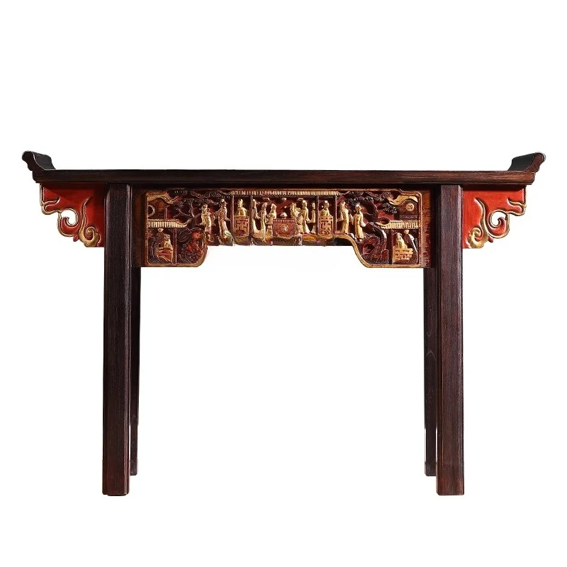 

South East Asia style furniture solid wood hand-carved whole strip case table living room entrance table