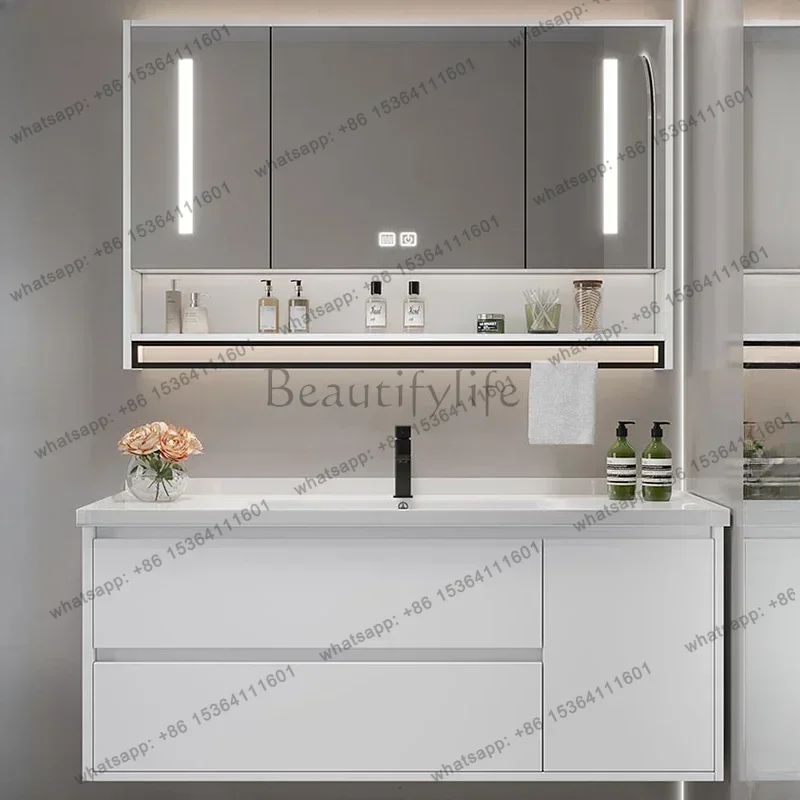 Modern Smart Mirror Cabinets Vanity Combo Wall-mounted Vanity Sink Bathroom Cabinets Fashion Furniture Vanitorios