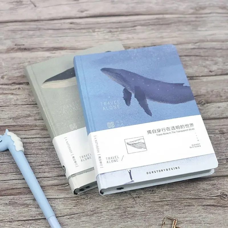 new A5 Whale Diary Personalized Creative Color Page Illustration Cute Notebook Student Manual Ledger Notepad Notebooks