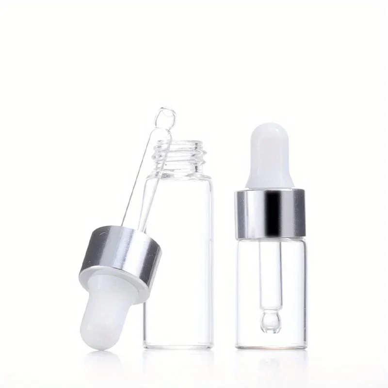10pcs 1/2/3/5ml Empty Mini Glass Essential Oils Dropper Bottles Perfume Sample Dropper Vials For Travel Cosmetic Aromatherapy