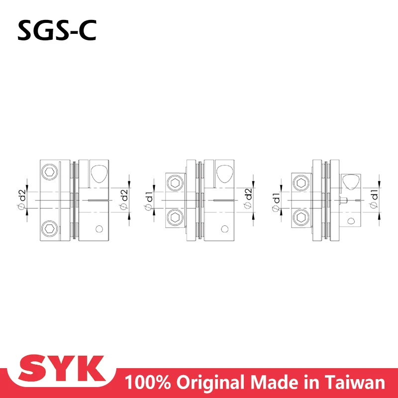 SYK SGS-C Premium Alluminum Fixible Shaft Coupling Ballscrew Servo Motor CNC Accessories Single Disk Zero Backlash Coupler Clamp