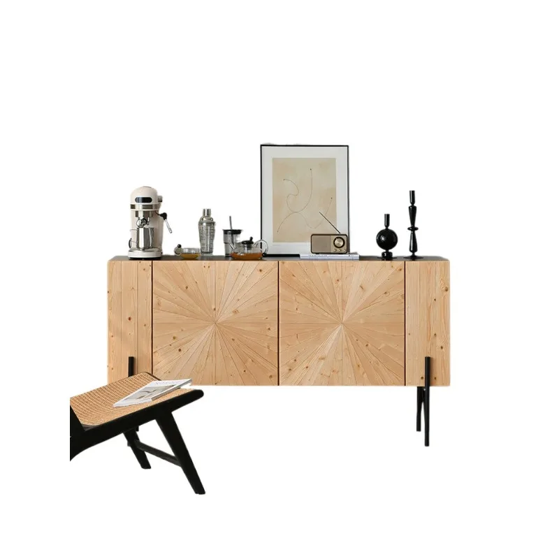 

Wabi-sabi style sideboard French vintage solid wood parquet storage cabinet Nordic modern sideboard
