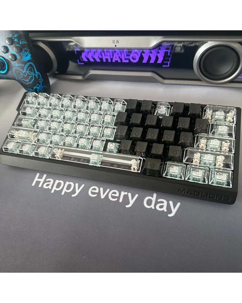 White double spell transparent keycap transparent original height 115 keys + 21 keys love PC material all keyboard computers