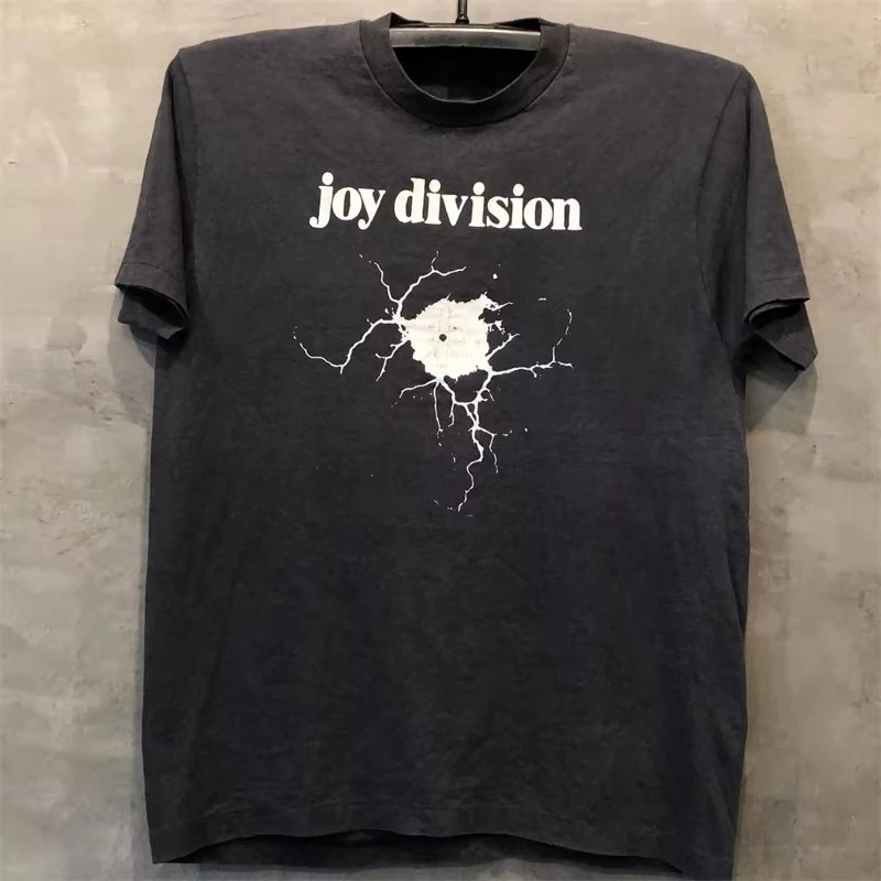 

2025 Summer New Happy Division Happy Split Rock Band European and American Punk Short Sleeve Retro Classic T-Shirt Large Size