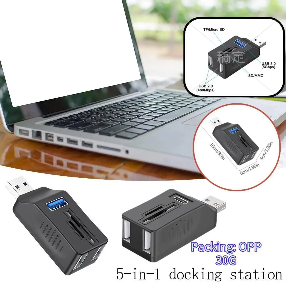 1PC USB 3.0 HUB Adapter Mini Splitter Extender Box 3 Port High Speed For PC Laptop U Disk Card Reader Docking USB Hub Converter