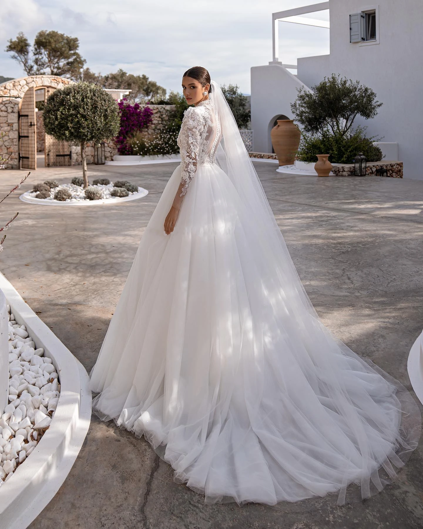 Wunderschöne Damen Brautkleid Spitze Applikationen elegante einfache Stil Brautkleider in voller Länge Ärmel 2024 vestidos de novia