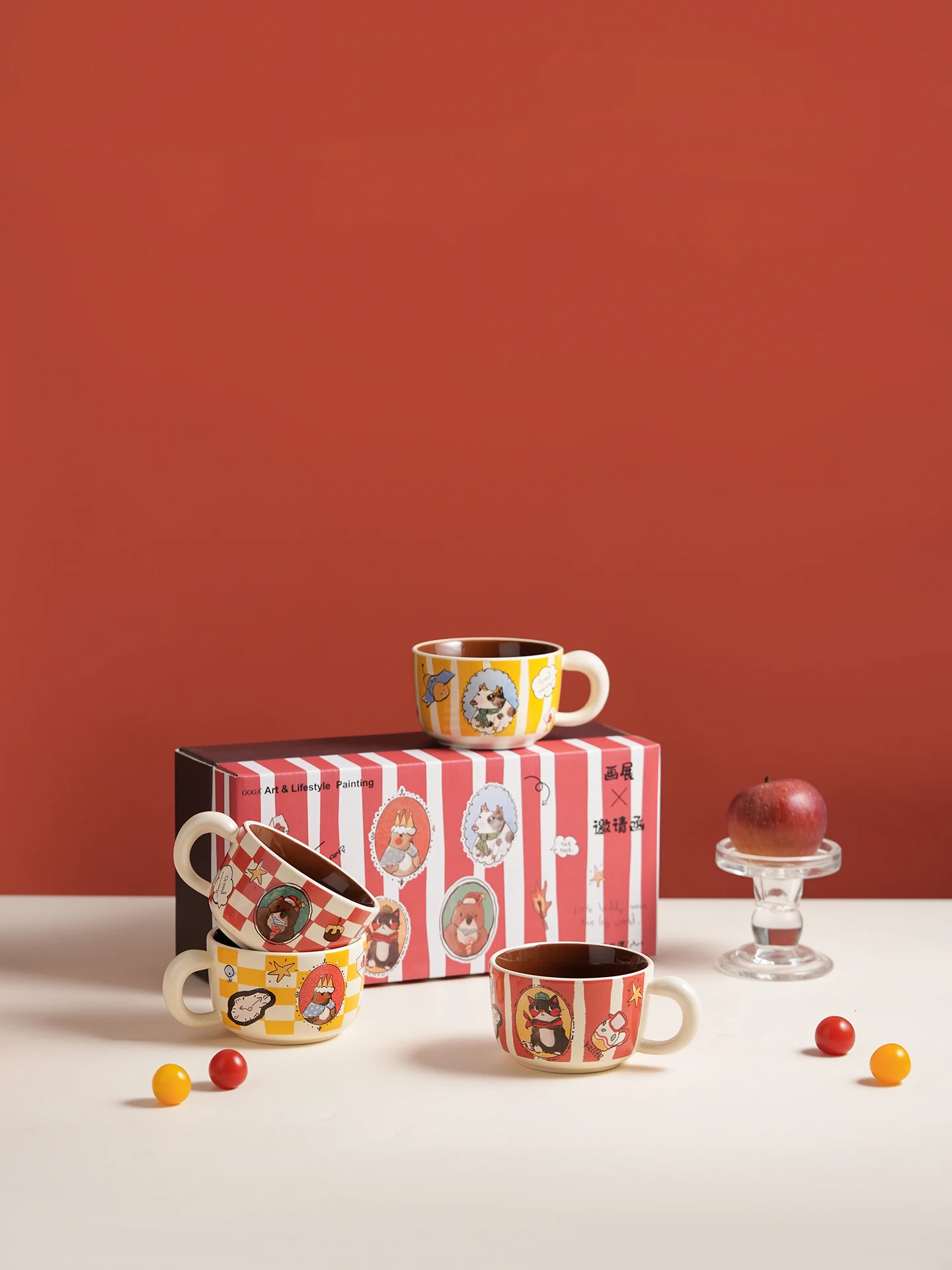 

Подарочный набор кружек April Fine: ретро-кружки для воды, кофе, завтрака, разноцветные, креативные, сувенирные, на день рождения