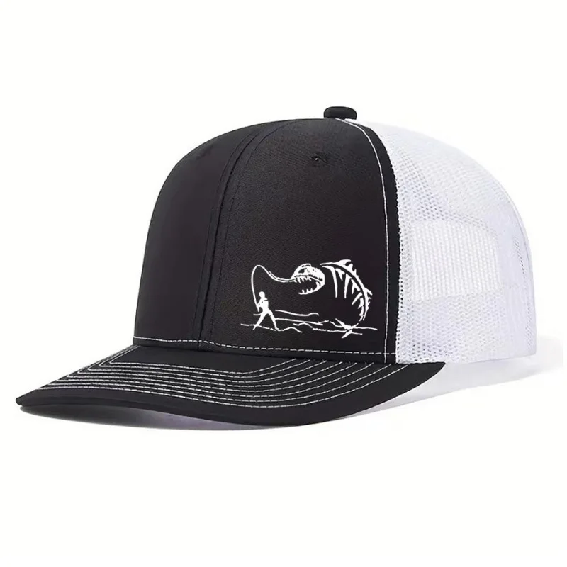 1 Stück Neue Modische Richardson Micro Curved Trucker Cap mit Angelmotiv, Atmungsaktive Sommer-Netzkappe, Baseball-Mütze für Outdoor-Aktivitäten, Gorras Hombre – Detail 5