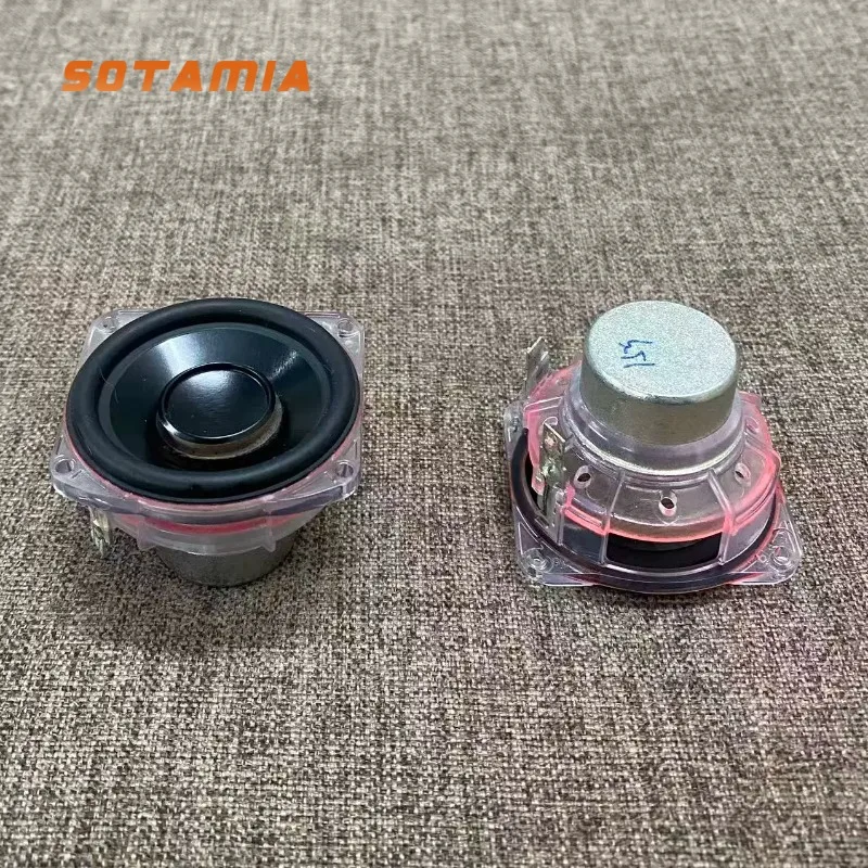 SOTAMIA 2Pcs Crystal Speaker 1.5 Inch Full Range Aluminum Basin 4 Ohm 15W Audio Sound HIFI Loudspeaker for Bluetooth Speakers