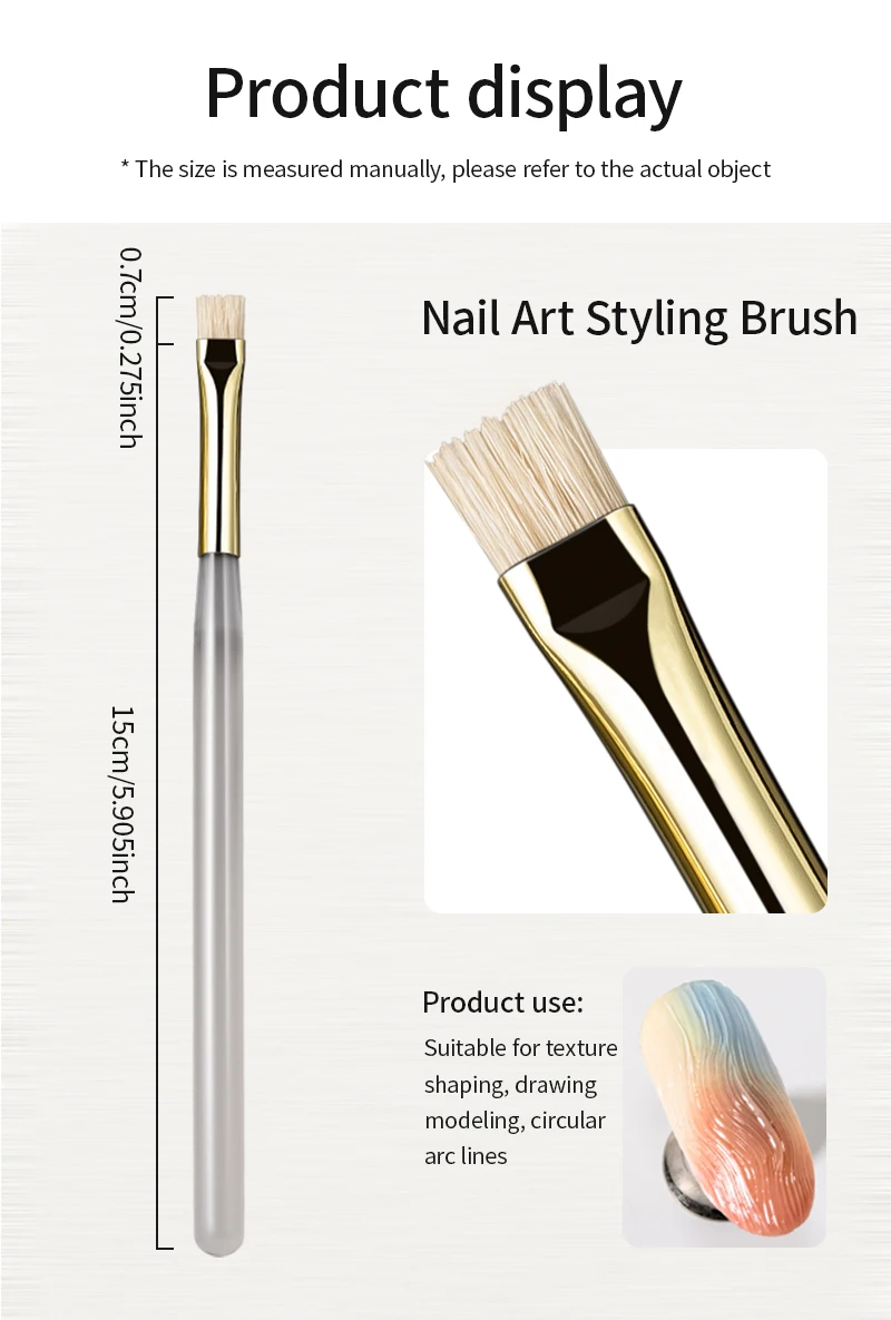RSNAIL Nail Art Styling Pinsel Streifen Liner Pinsel Multifunktionale Design Nagel Pinsel Harte Borsten Modellierung Pinsel Maniküre Werkzeuge – Detail 8