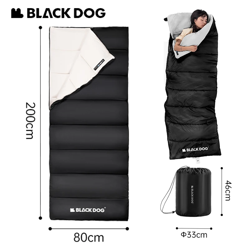 Naturehike-Blackdog Envelope Sleeping Bag Spring Autumn Quilt Warm for Outdoor Travel Camping Adult Splicing Double Sleeping Bag