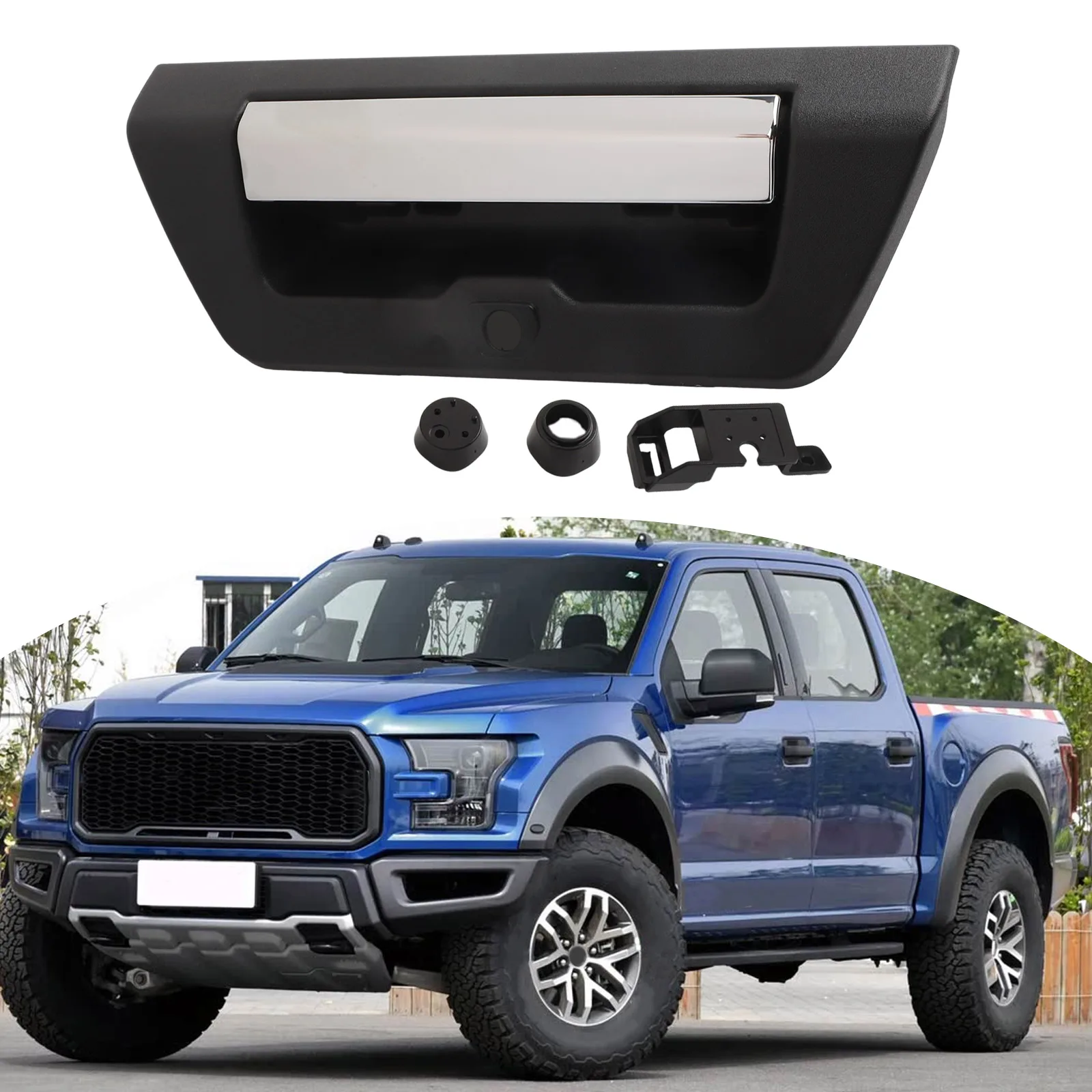 

Tailgate Handle With Camera Hole FL3Z9943400AA FL3Z-9943400-AA FL3Z9943400AA-PFM For Ford For F-150 2015-2017 Tailgate Handle