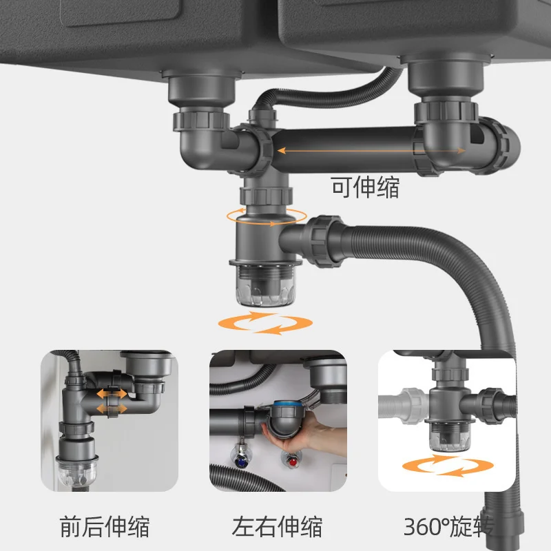 Набор для кухонной раковины, сливная труба для раковины, фитинги для раковины, сливная труба для раковины, труба для слива
