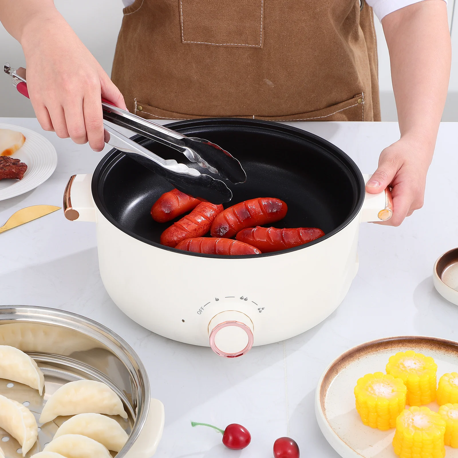 

1pc Multifunctional Hot Non-Stick Portable Cooking Basket For Dorm Office Travel Boiling Frying Stewing Kitchen Appliance Rapid