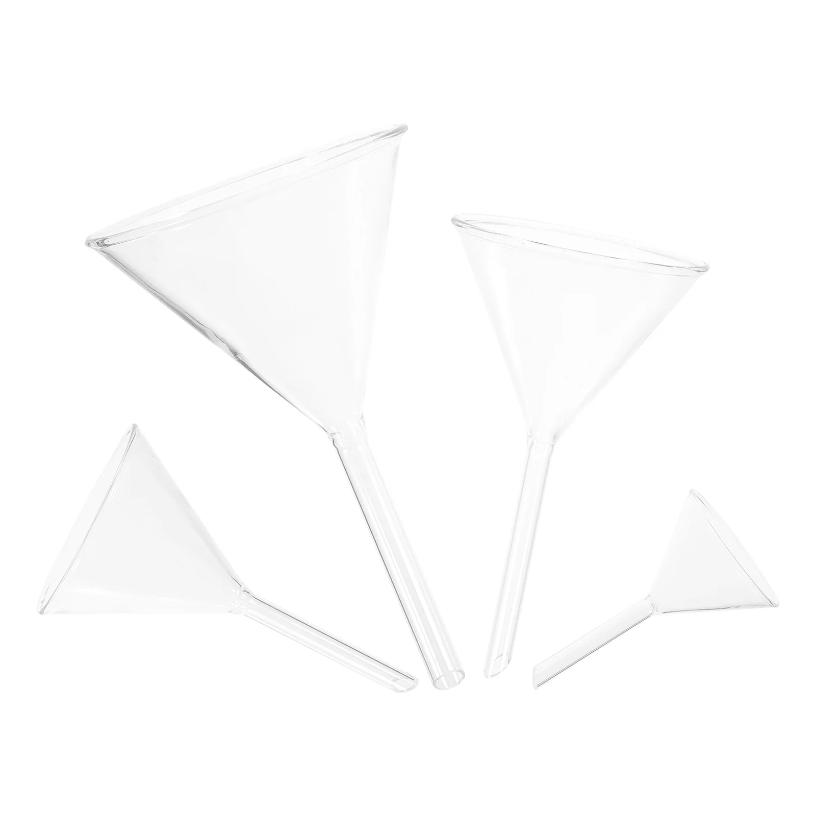 

4Pcs Laboratory Glass Funnel Set Versatile Clear Funnels for Chemical Biological Medical Use 40 60 75 90mm Glass Filter Funnel