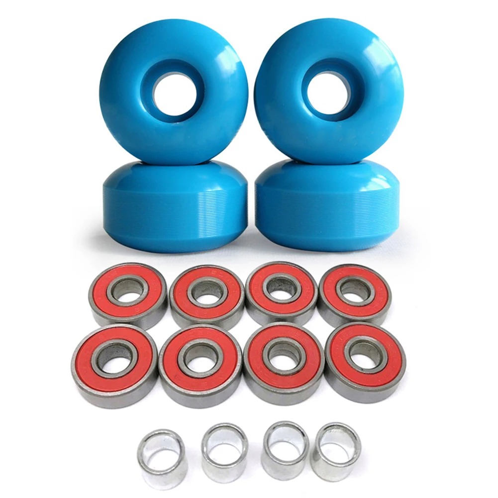 Longboard/Skateboard Rebuilding Set 4 Skateboard Wheels 95A, Sized 52x30mm, Comes with ABEC9 Bearings and Spacers