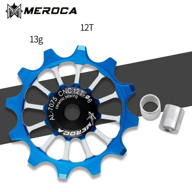 MEROCA 12T MTB Road Bike Rear Derailleur Ceramic Bearing Pulley Wide Narrow Tooth Bicycle Guide Wheel For Shimano Sram