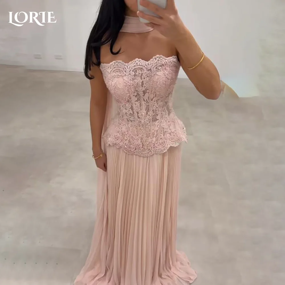 

LORIE 2026 Elegant Colorful Flowers Lace Party Gowns A-Line Tie Straps Formal Dresses Ankle-Length White Boho Party Prom Dress