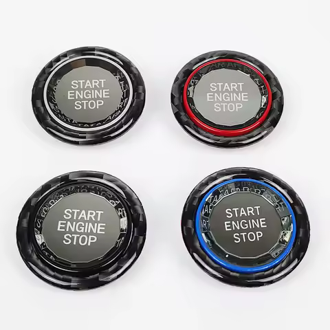 Car Start Stop Button Switch Cover&amp;Ring For BMW E Seriers E90 E91 E92 E93 E87 E60 E83 E84 E89 Black Silver Red Blue