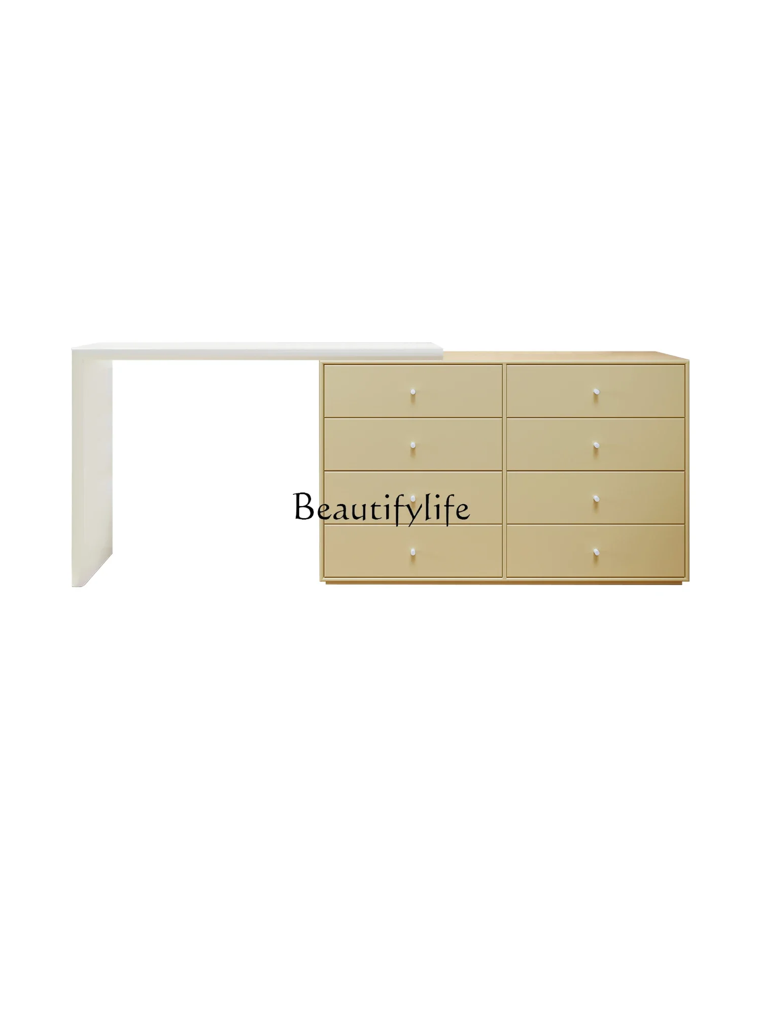 

ls 35Cream wind bedroom dresser chest cabinet integrated solid wood corner dressing table