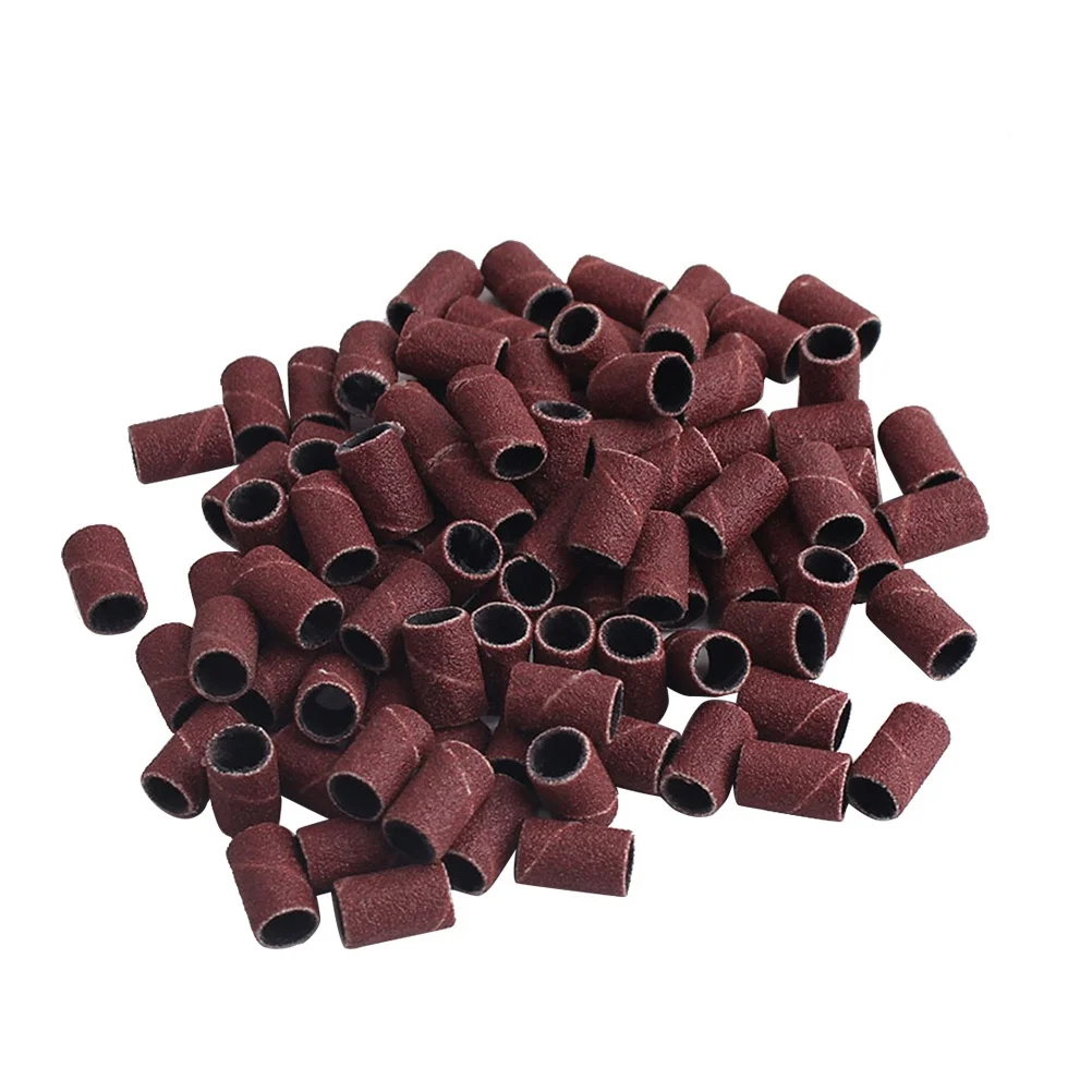 

200Pcs Sanding Bands Nail Drill Rings Corundum Grinding Head Polisher Manicure Pedicure Electric Tool Supplies