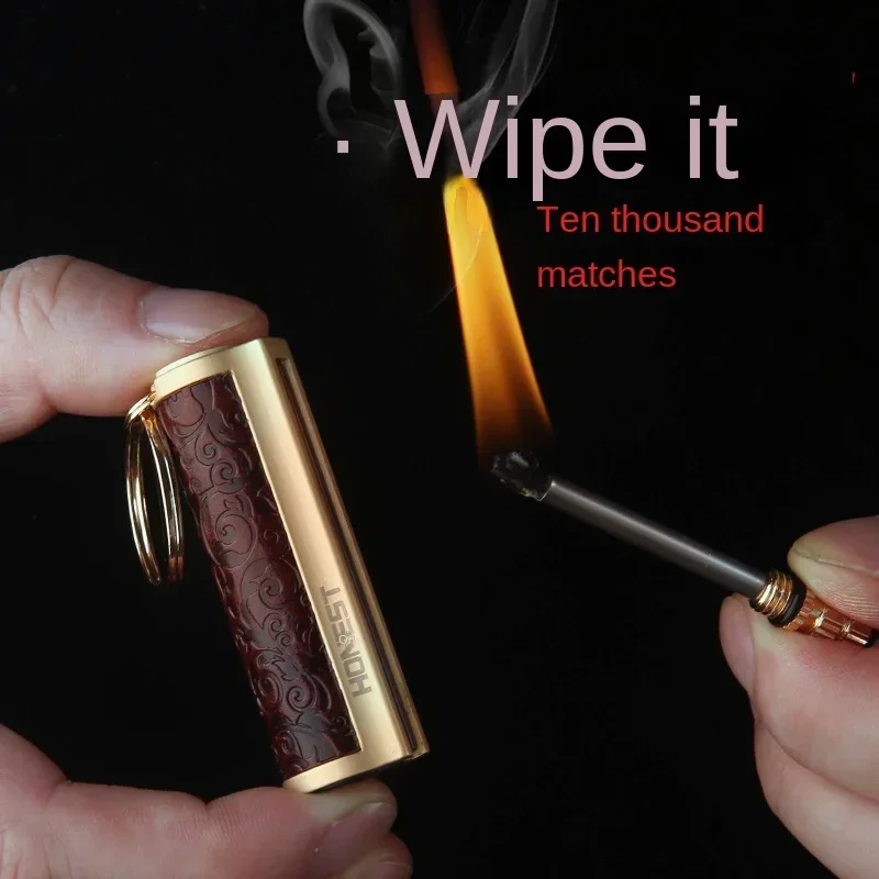 Portable Lighter Match Stick Camping Lighter Metal Waterproof Keychain Reusable Outdoor Camping Survival Tools Men's Gadgets