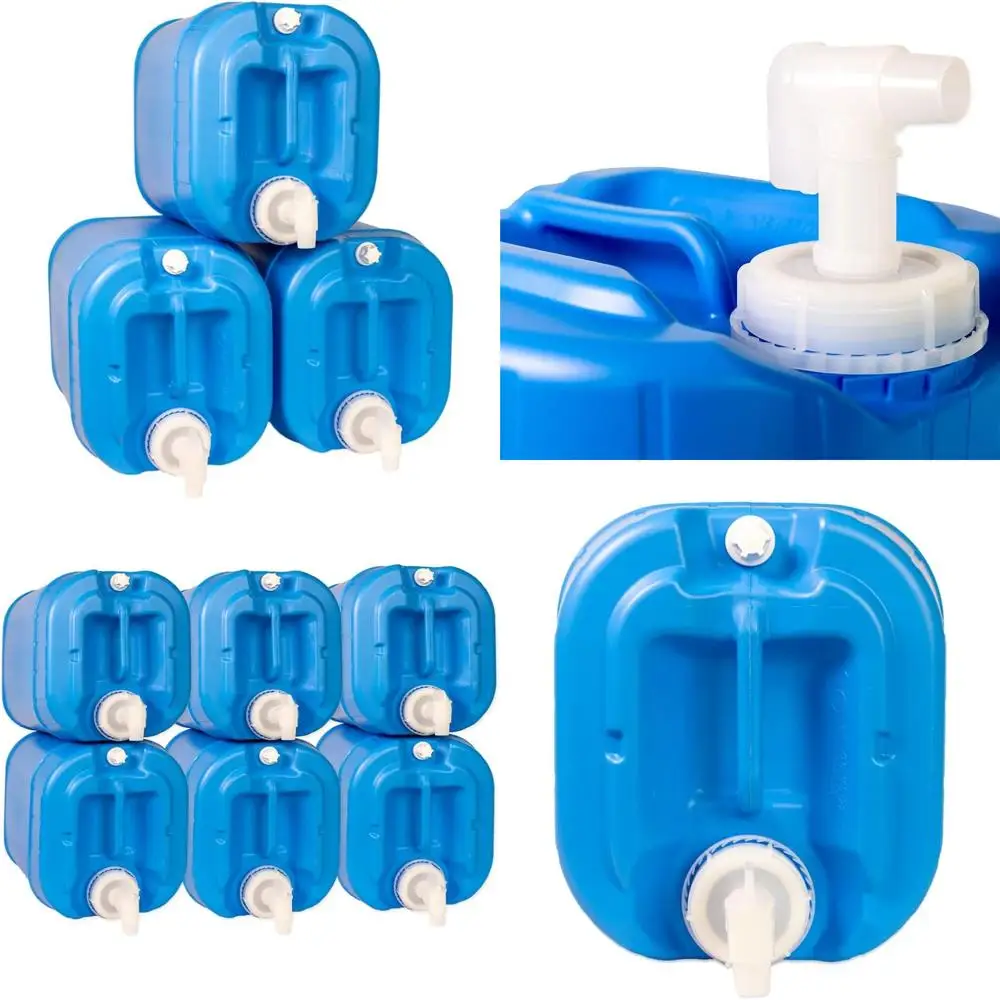 ขวดเก็บน้ำขนาด 5 แกลลอนแบบซ้อนได้ (แพ็ค 3 ชิ้น) - ปลอดภัยสำหรับอาหาร ปราศจากสาร BPA ใช้งานได้หลากหลายสำหรับการตั้งแคมป์และกิจกรรมกลางแจ้ง