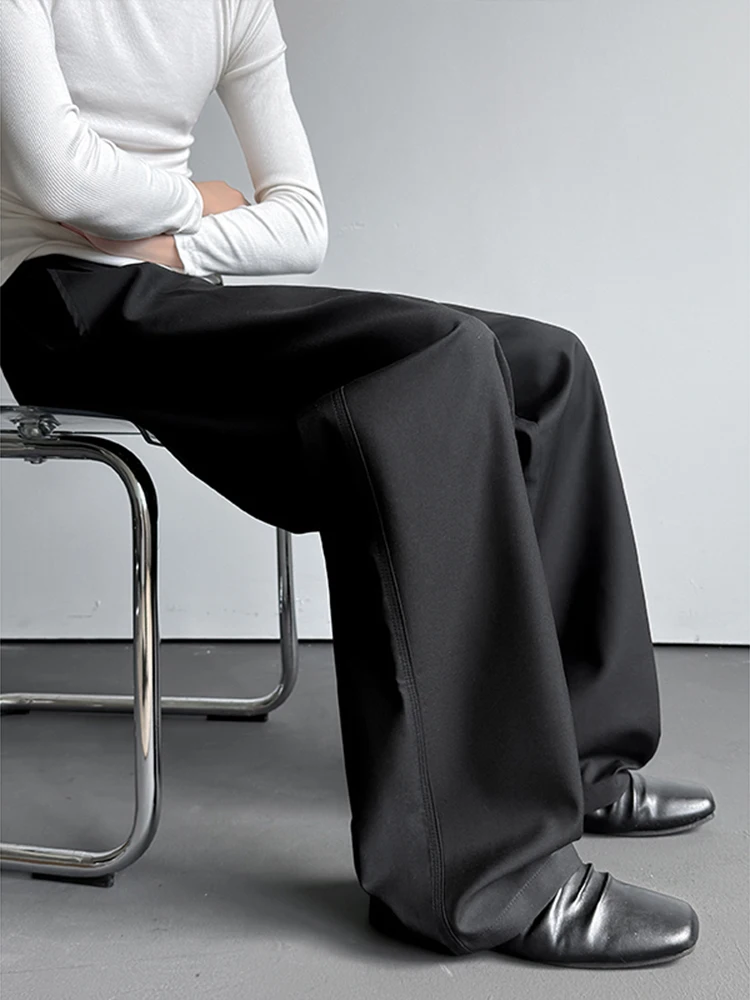 LUZHEN 2026 New Fashion Simple Style Elegant Solid Color Straight Tube Trousers Men's Handsome Niche Loose Casual Pants JY8665
