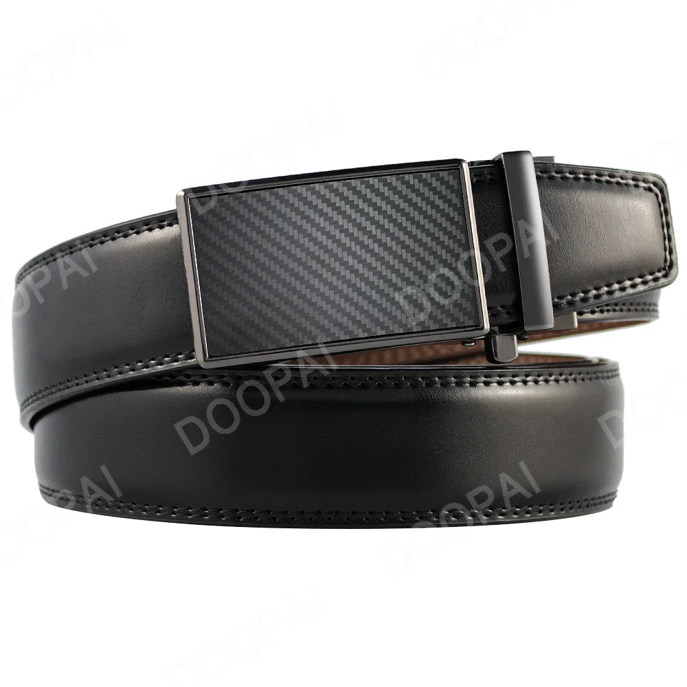 Mens Leather Belt Metal Automatic Genuine Leather Belts Leisure Fashion Ratchet Belts for Men Pants Fashion Genuine Leather Belt