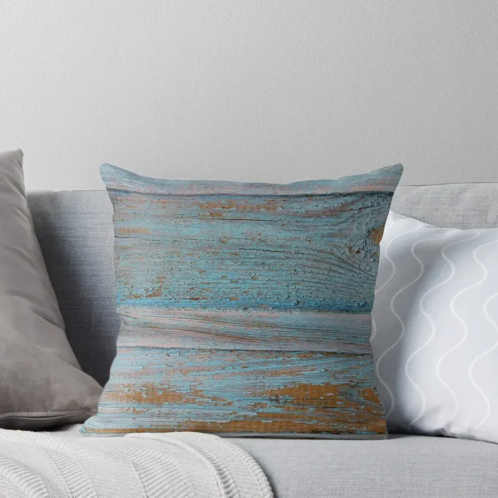 Weathered blue wood pattern - coastal vibes. Throw Pillow Cushion Cover Set Room decorating items pillow