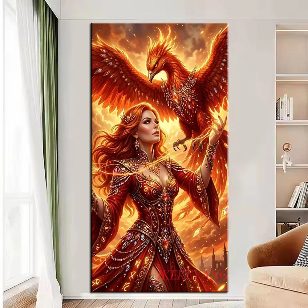 DIY Diamond Painting Fantasy Woman and Phoenix Picture Cross Stitch Full Drills Diamond Mosaic New Collection Home Decor