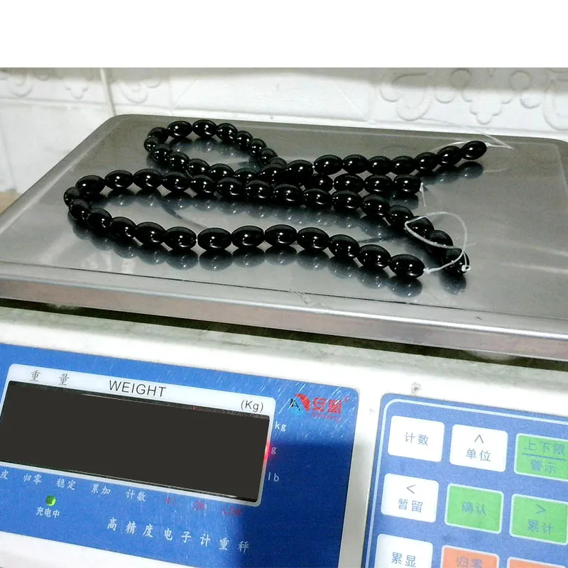 Natural Black Agate Rice Shape  Beads For Jewelry Making Smooth Loose Black Gem Stone Beads Wholesale DIY Bracelet