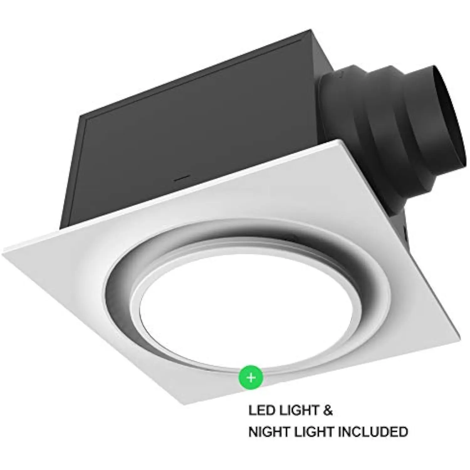 ABF80 L6 W ABF80L6 ขายึดเพดาน 80 CFM พร้อมไฟ LED/ไฟกลางคืน ได้รับการรับรอง Energy Star พัดลมระบายอากาศในห้องน้ําสีขาวเงียบ