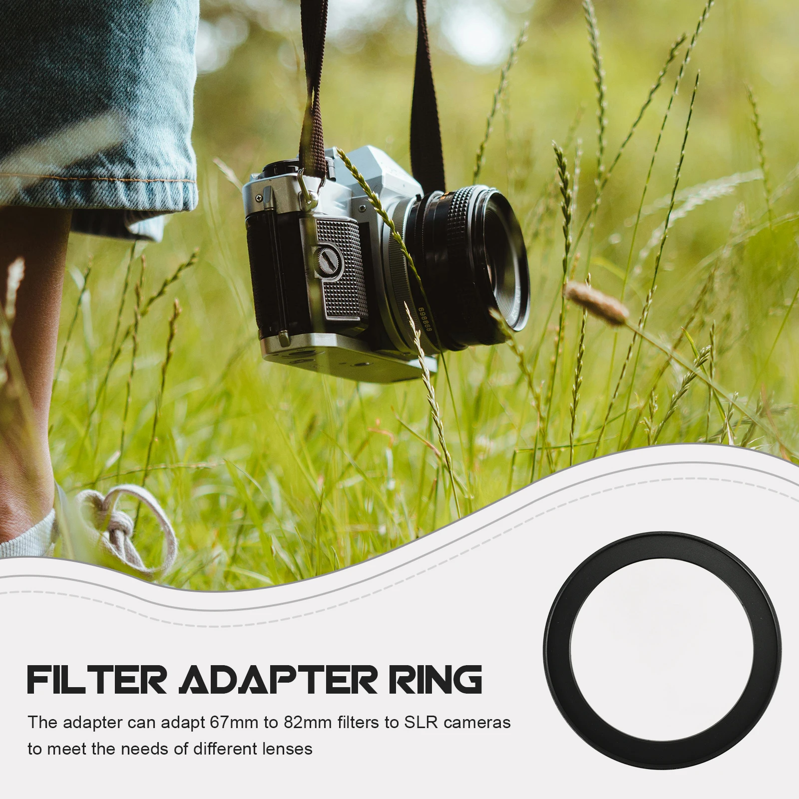 

67mm to Filter Camera Step Ring Adapter Ring Camera Lens Stepping Accessory UV Protection Durable Lightweight Photography