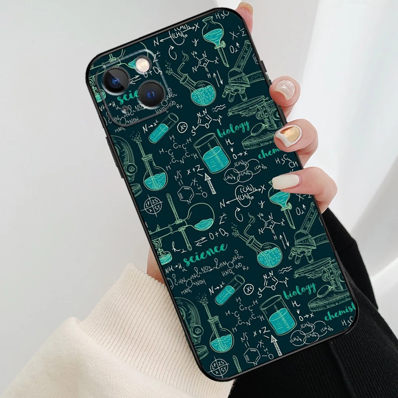 Biology and Chemistry Case For iPhone 12 11 13 14 15 16 Pro Max Mini Cover For iPhone XR X XS Max Plus Phone Case