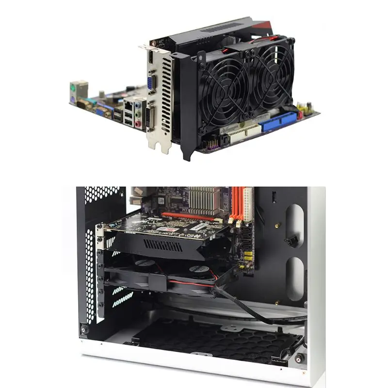 VGA Cooler Dual-Fan/ Three Fans 80mm Graphics Card Heatsink GPU Radiator Partner Ultra Universal High Speed Quiet