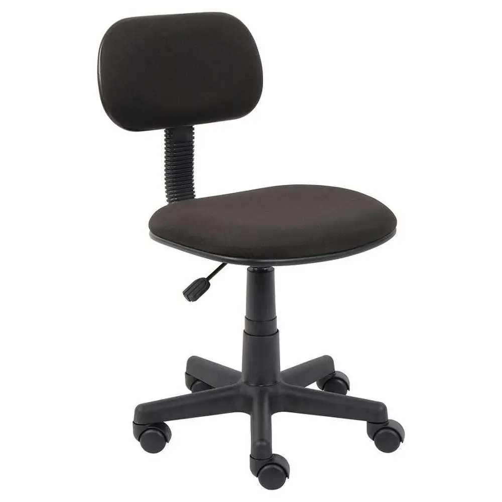 

Black Crepe Fabric Steno Chair Height Adjustable Swivel Base Durable Plastic Protection Nylon Casters Easy One Touch Adjustment