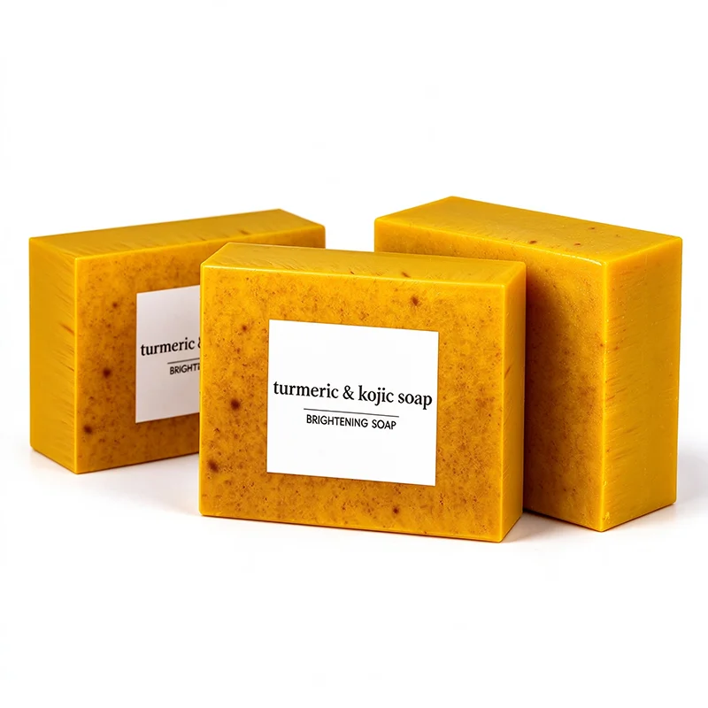 100g Turmeric Hand Made Soap, Lemon Kojic Acid Soap, Shower and Facial Soap Body Care 1/2pcs