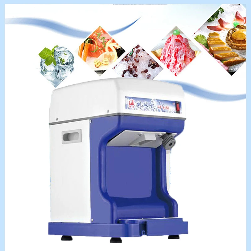 Blue High Output Electric Shaved Ice Maker Commercial Automatic Small Multi-Function Ice Breaker for Business Use