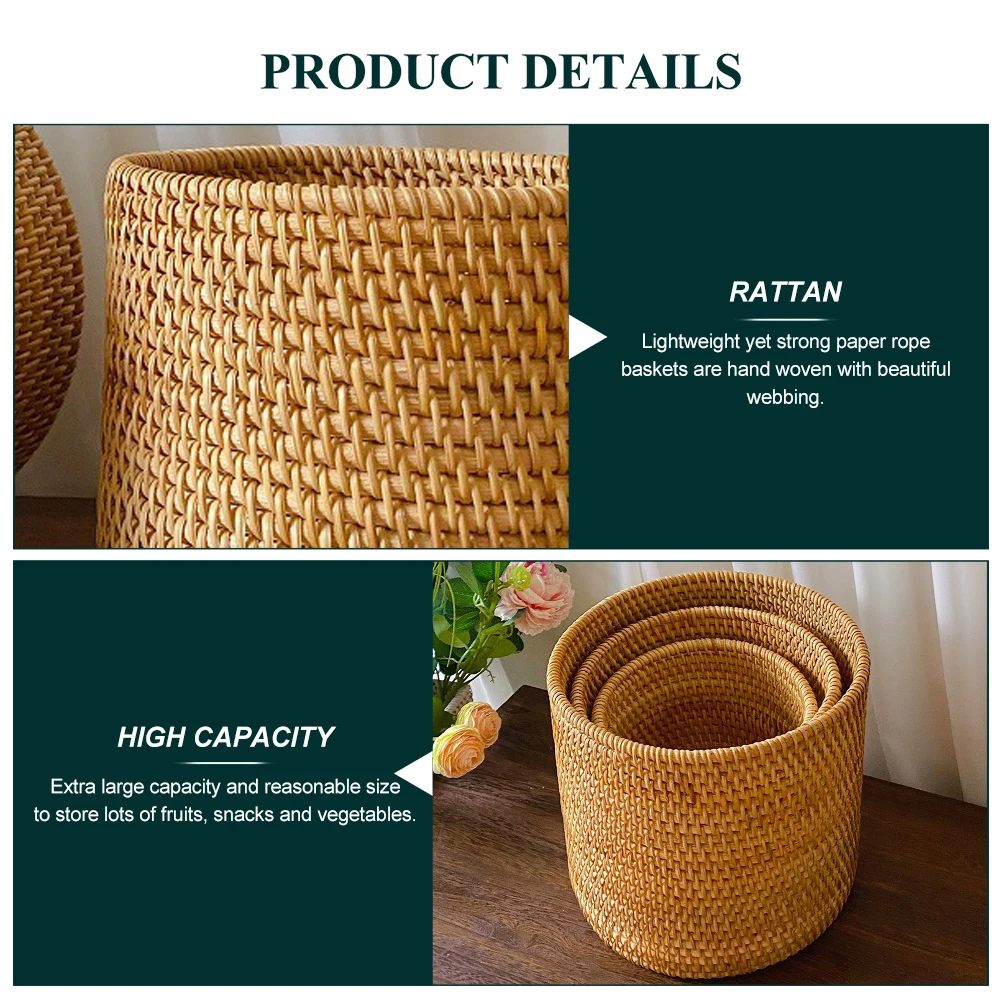 

Woven Storage Basket Fruit Rattan Organizer Beautiful Workmanship Home Organizing Basket Fruit Rattan Organizer