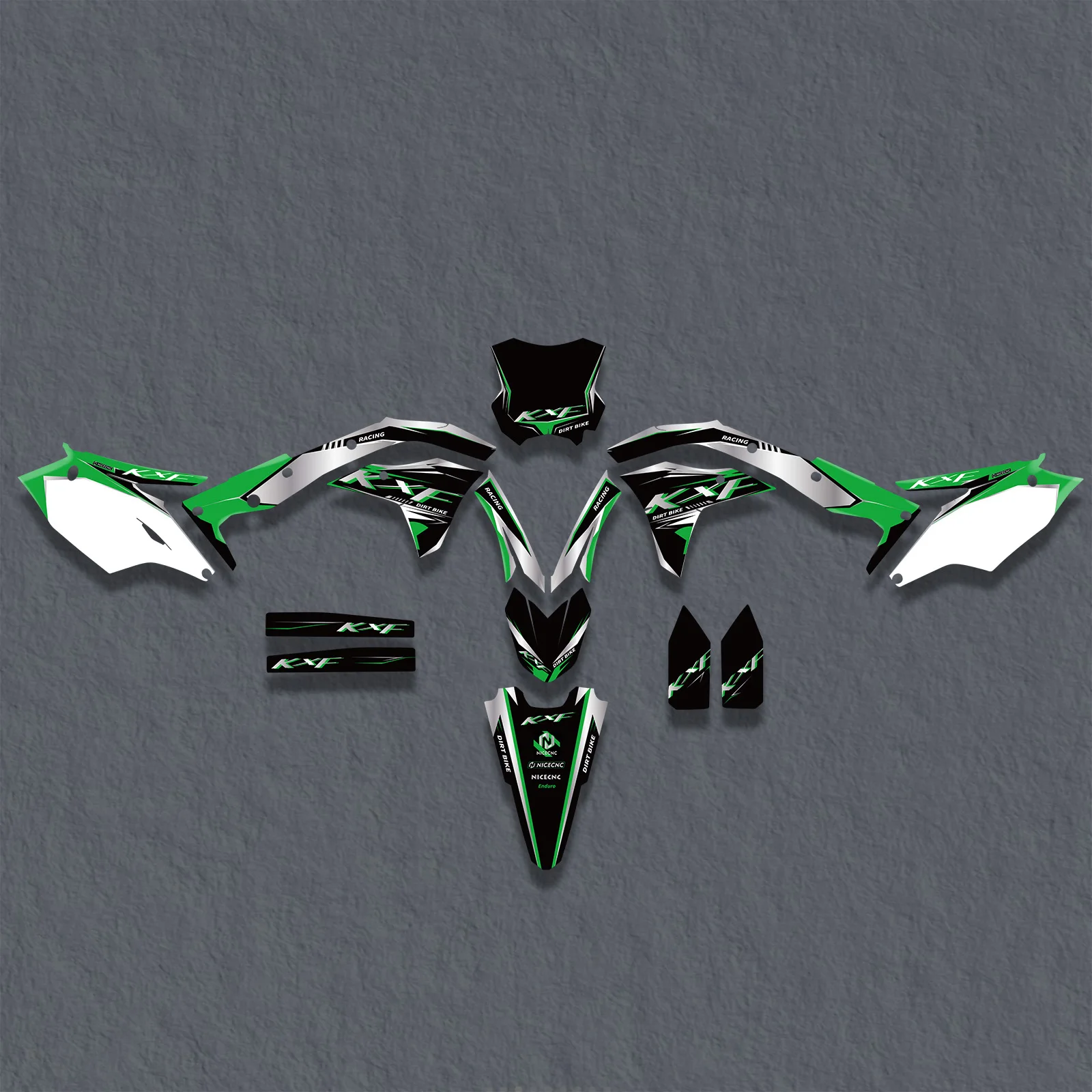 NICECNC For Kawasaki 2017-2020 KX250F KXF 250 2019 2018 Motorcycle Fairing Graphics Background Decals Sticker Kit Customize