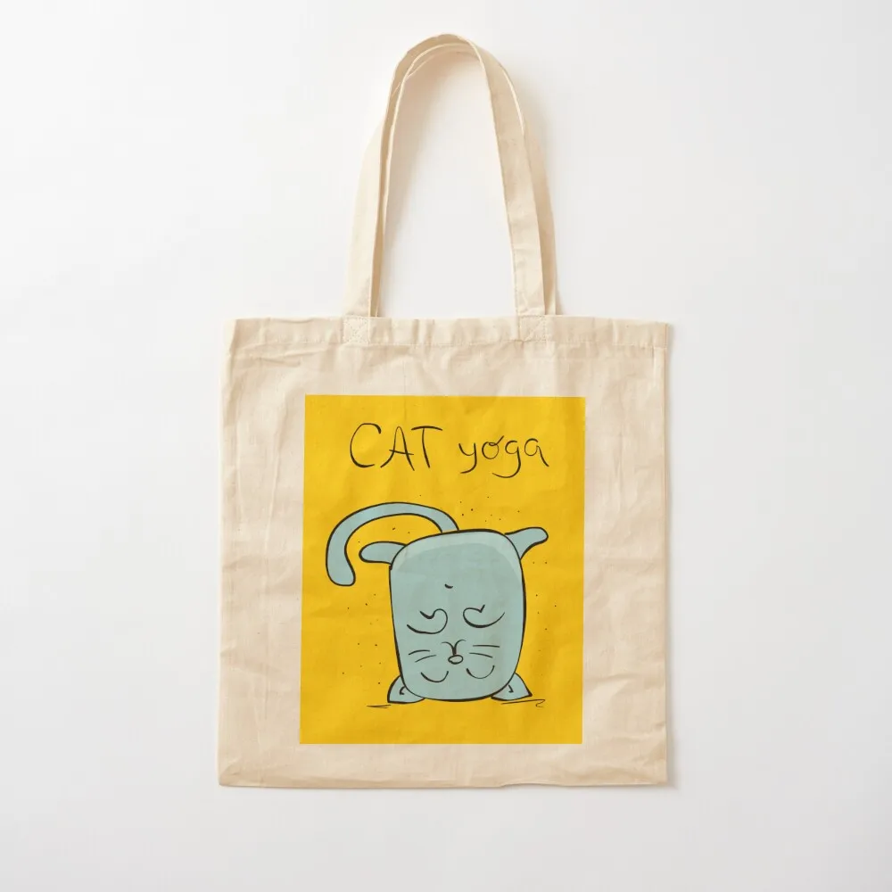 

Cat Yoga Tote Bag bag for beach Gift bags Lady bags shoping bag Canvas Tote