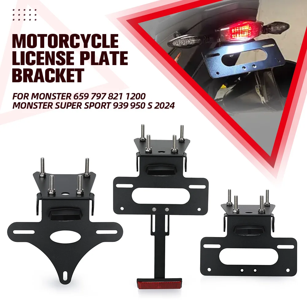 Motorcycle License Plate Holder Tidy Fender Eliminator For DUCATI Monster 659 797 821 1200 Monster Super Sport 939 950 S 2024