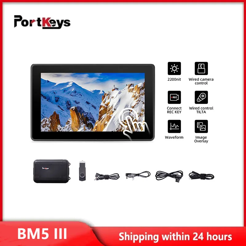 

Portkeys BM5 III 5.5 Inch Camera Control Field Monitor DSLR 2200 Nit HDMI Video Monitor Camera Portable Monitor for Z CAM BMPCC