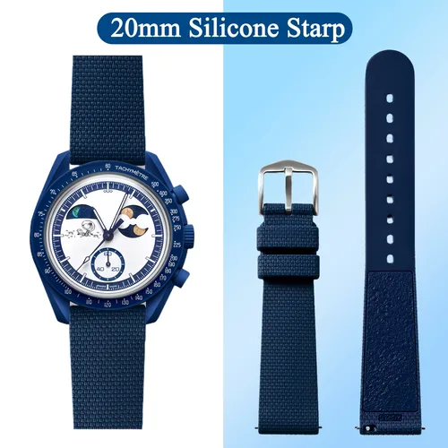 Correa de silicona de liberación rápida para Omega X Swatch Joint MoonSwatch, correa de reloj de 20mm, accesorios de pulsera suave