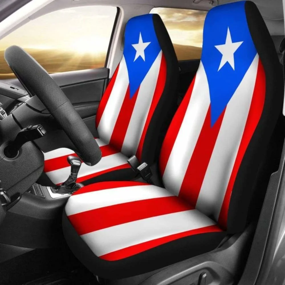 Puerto Rico Flag Car Seat Covers Pack of 2 Universal Front Seat Protective Cover